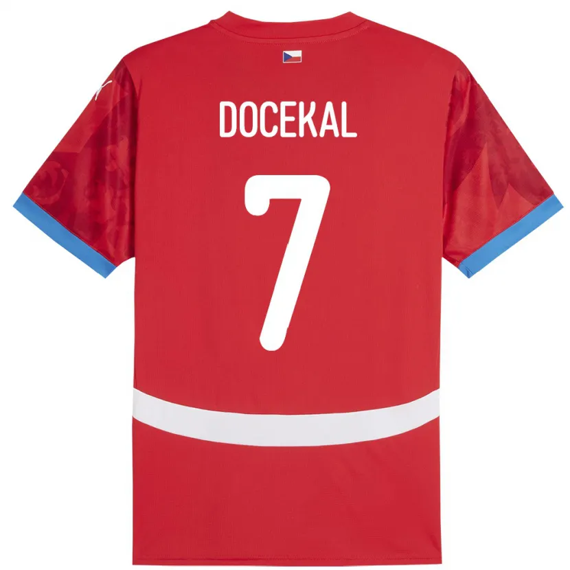 Danxen Donna Maglia Cechia Tomas Docekal #7 Rosso Kit Gara Home 24-26 Maglietta