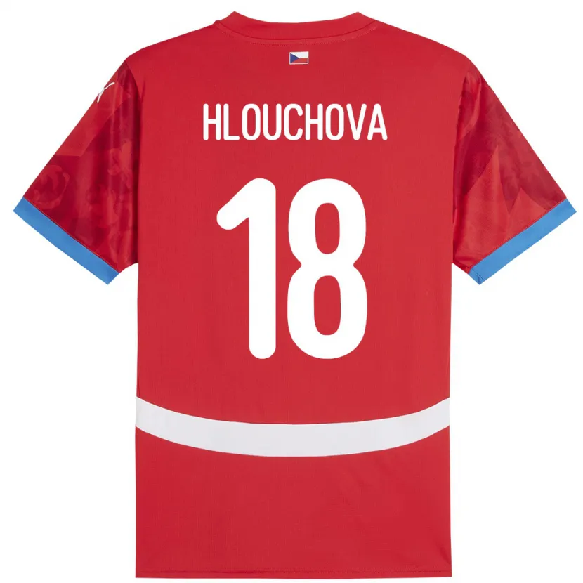 Danxen Donna Maglia Cechia Radka Hlouchová #18 Rosso Kit Gara Home 24-26 Maglietta