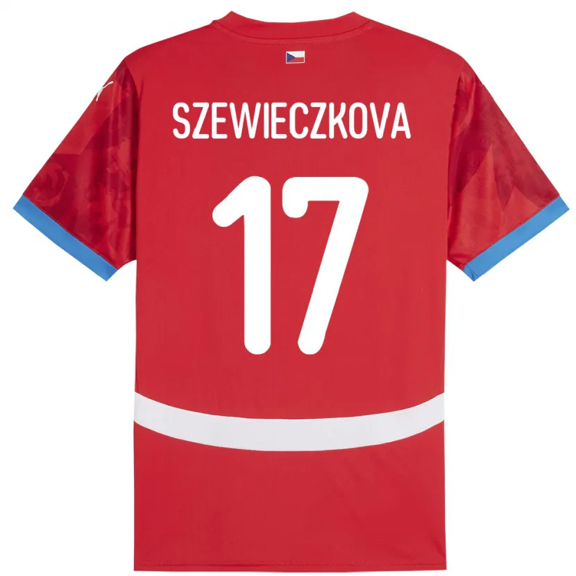 Danxen Donna Maglia Cechia Tereza Szewieczková #17 Rosso Kit Gara Home 24-26 Maglietta