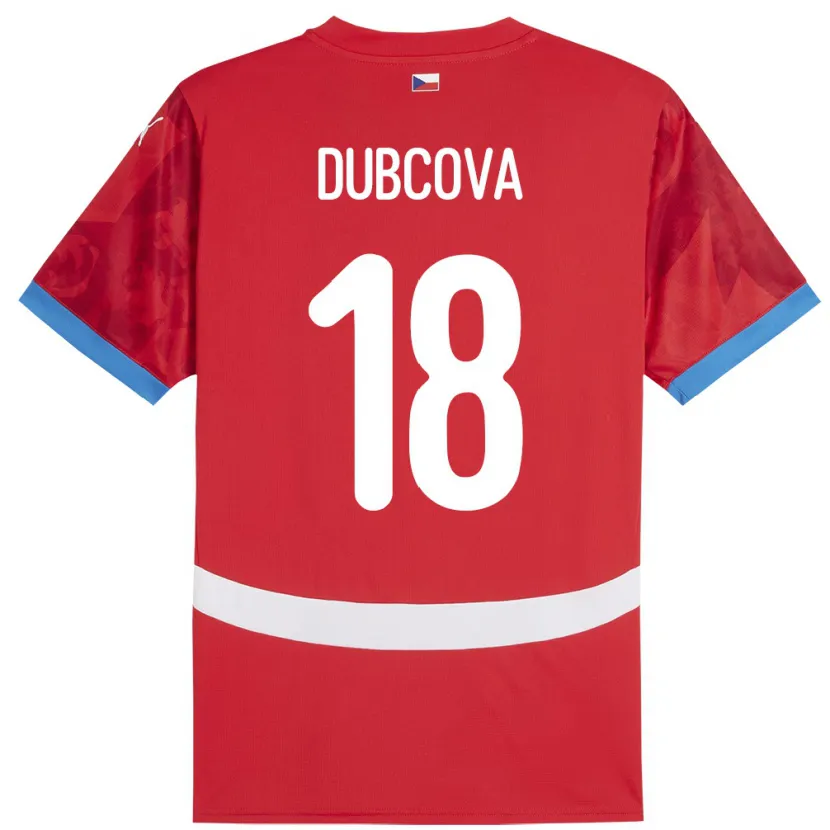 Danxen Donna Maglia Cechia Kamila Dubcová #18 Rosso Kit Gara Home 24-26 Maglietta