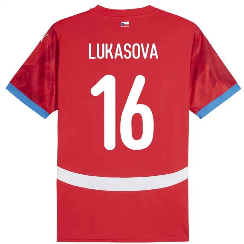 Danxen Donna Maglia Cechia Olivie Lukášová #16 Rosso Kit Gara Home 24-26 Maglietta