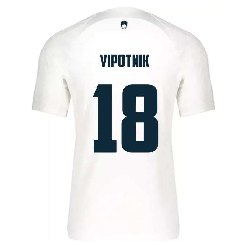 Danxen Donna Maglia Slovenia Zan Vipotnik #18 Bianco Kit Gara Home 24-26 Maglietta