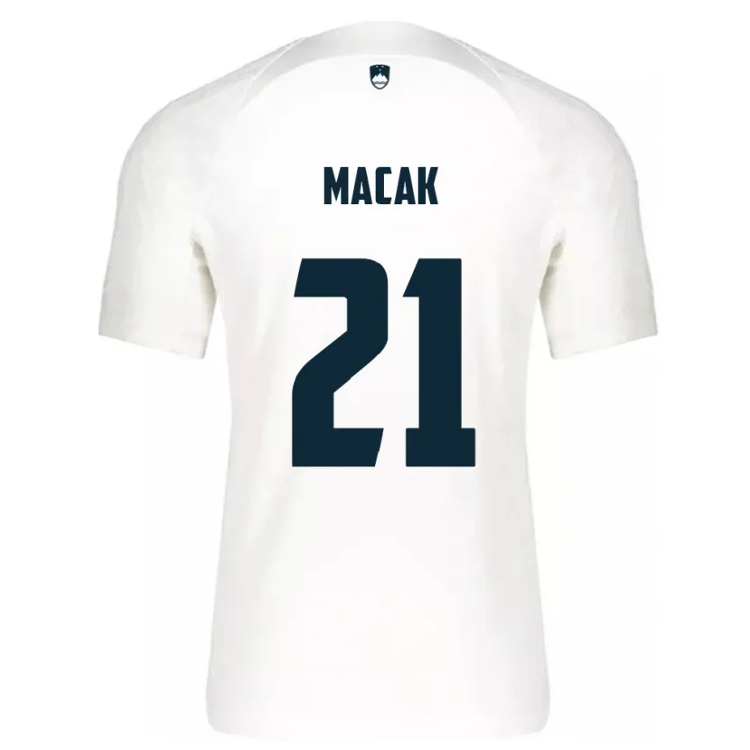 Danxen Donna Maglia Slovenia Lucas Macak #21 Bianco Kit Gara Home 24-26 Maglietta