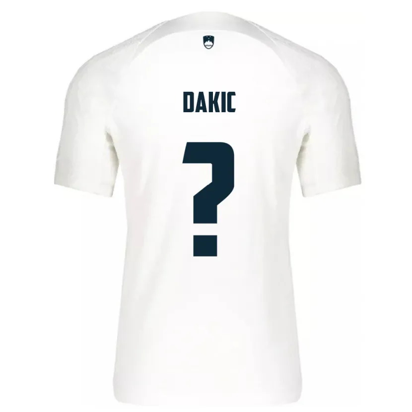 Danxen Donna Maglia Slovenia Luka Dakic #0 Bianco Kit Gara Home 24-26 Maglietta
