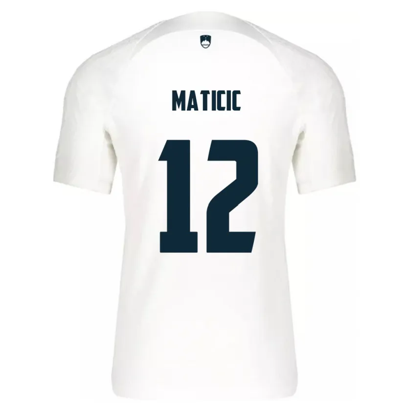 Danxen Donna Maglia Slovenia Benjamin Maticic #12 Bianco Kit Gara Home 24-26 Maglietta