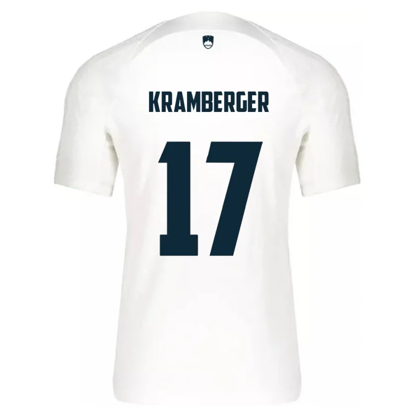 Danxen Donna Maglia Slovenia Enej Kramberger #17 Bianco Kit Gara Home 24-26 Maglietta