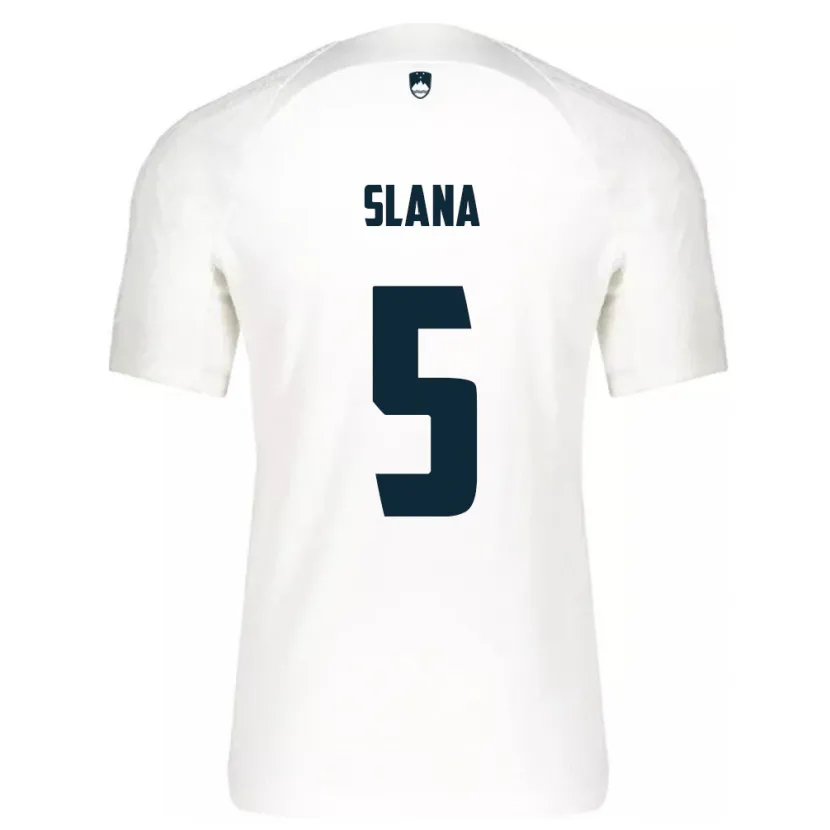 Danxen Donna Maglia Slovenia Filip Slana #5 Bianco Kit Gara Home 24-26 Maglietta