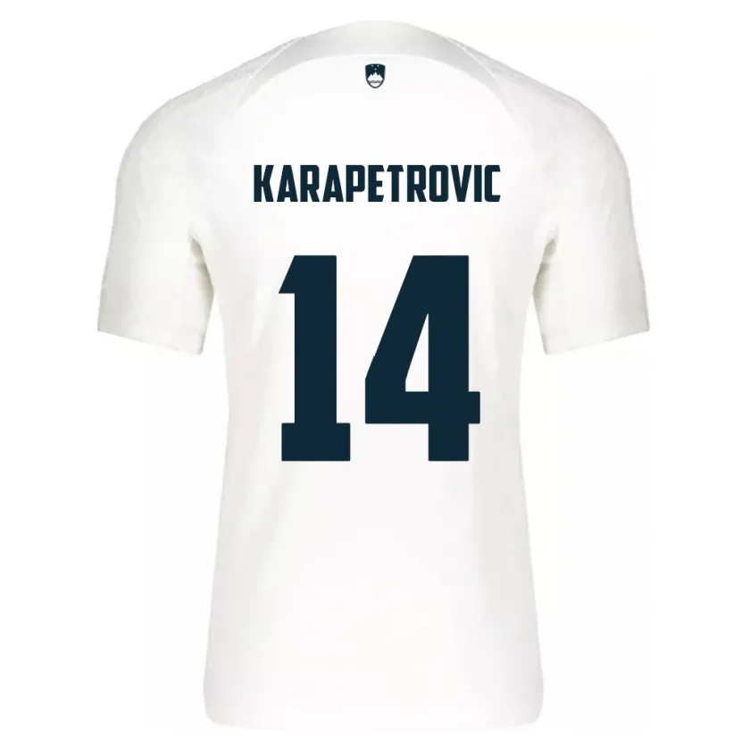 Danxen Donna Maglia Slovenia Luka Karapetrovic #14 Bianco Kit Gara Home 24-26 Maglietta