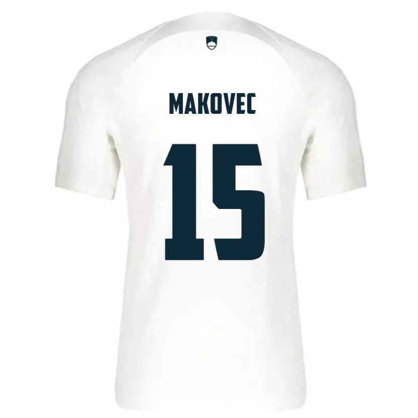 Danxen Donna Maglia Slovenia Sara Makovec #15 Bianco Kit Gara Home 24-26 Maglietta