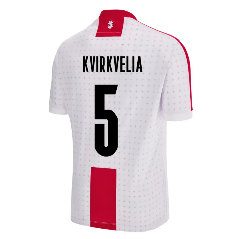 Danxen Donna Maglia Georgia Solomon Kvirkvelia #5 Bianco Kit Gara Home 24-26 Maglietta