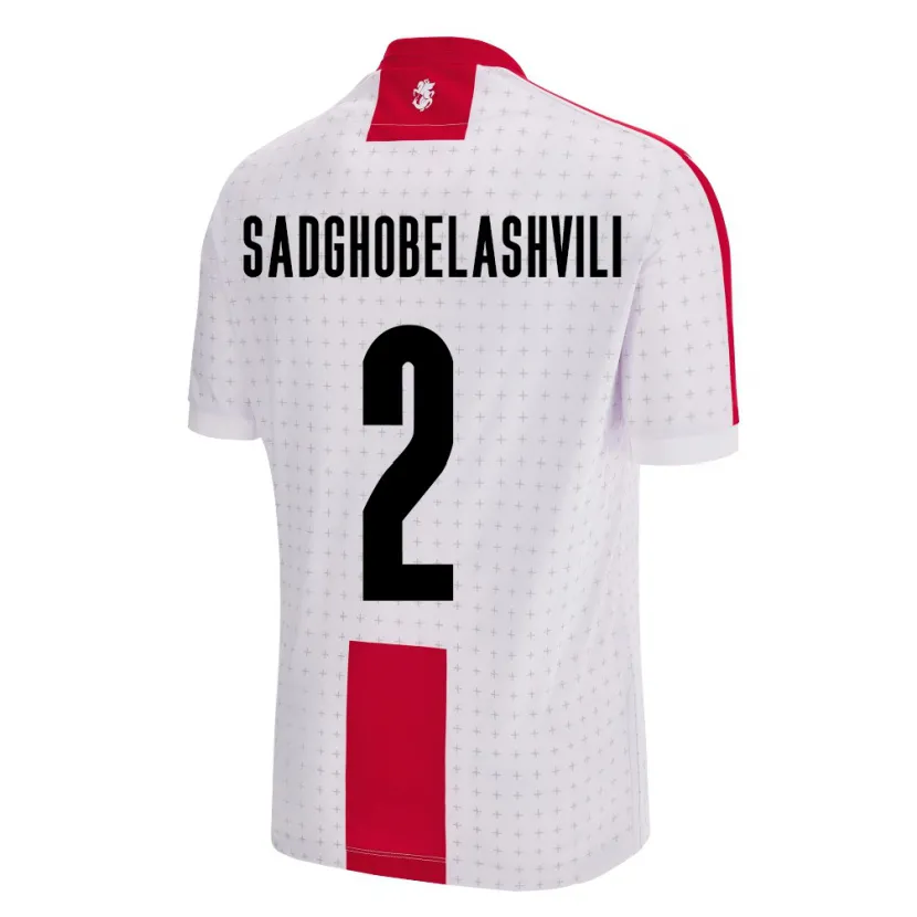 Danxen Donna Maglia Georgia Gela Sadghobelashvili #2 Bianco Kit Gara Home 24-26 Maglietta