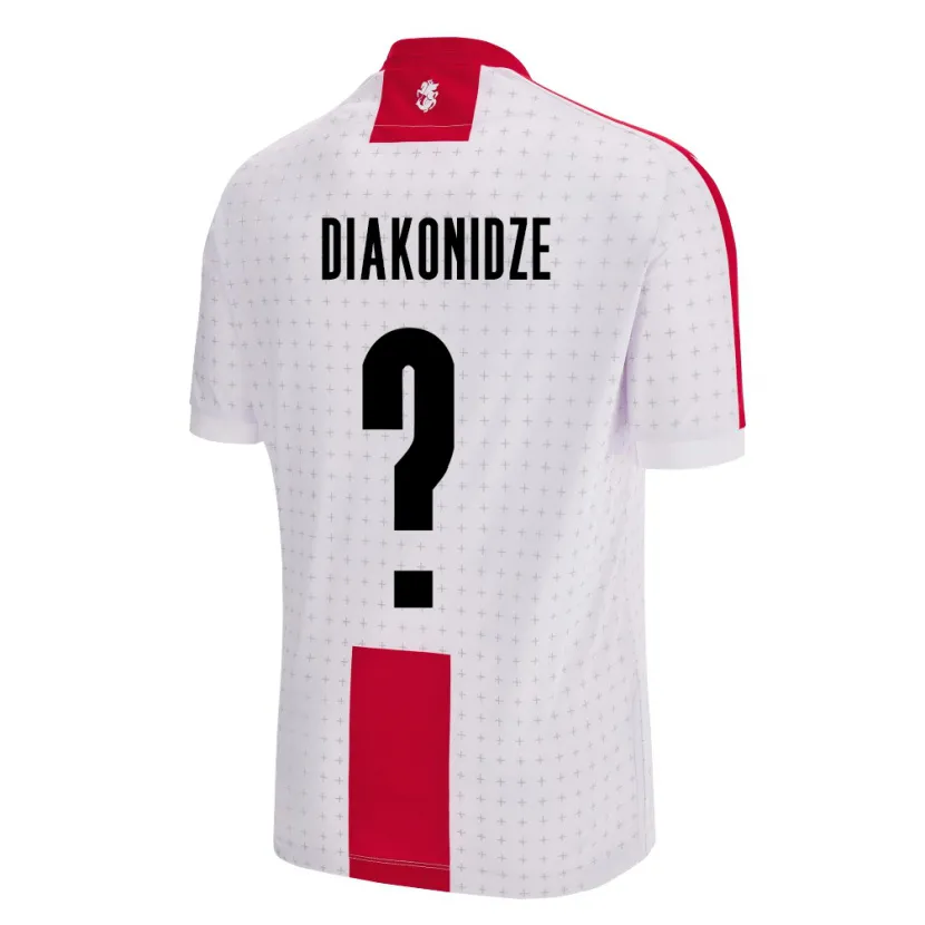 Danxen Donna Maglia Georgia Shota Diakonidze #0 Bianco Kit Gara Home 24-26 Maglietta