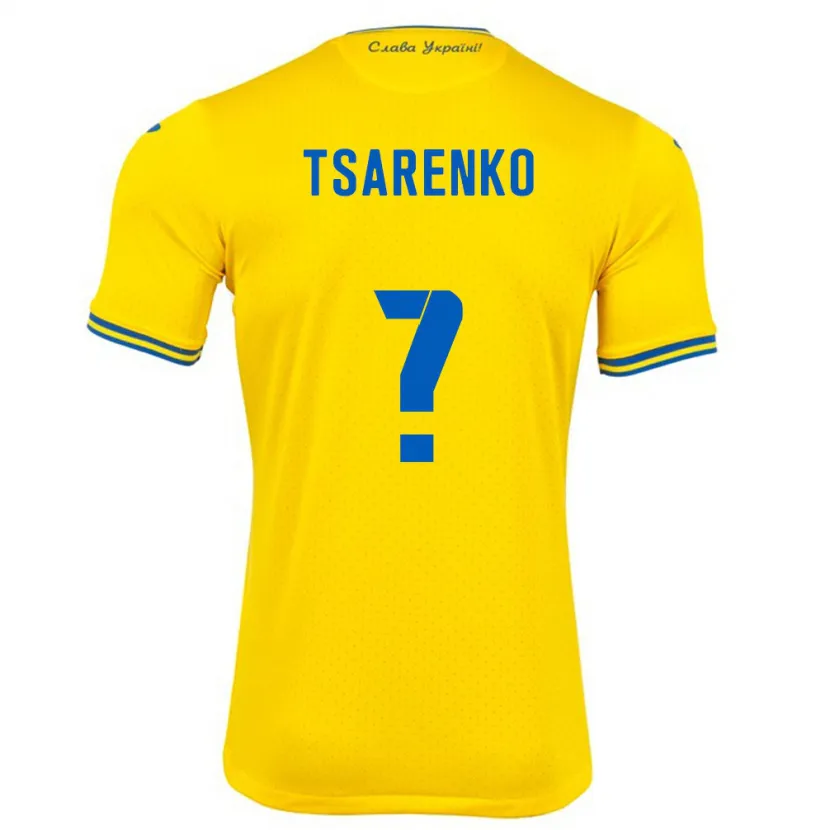 Danxen Donna Maglia Ucraina Anton Tsarenko #0 Giallo Kit Gara Home 24-26 Maglietta