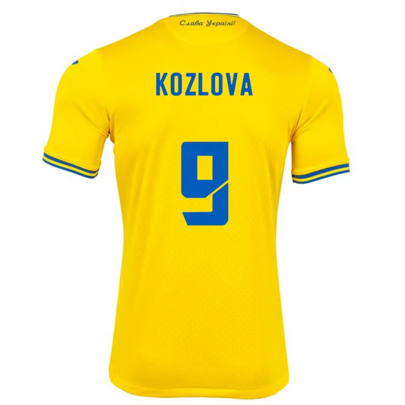 Danxen Donna Maglia Ucraina Nicole Kozlova #9 Giallo Kit Gara Home 24-26 Maglietta