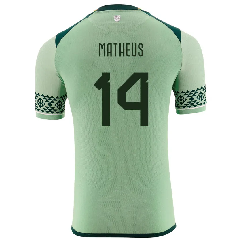 Danxen Donna Maglia Bolivia Robson Matheus #14 Verde Chiaro Kit Gara Home 24-26 Maglietta
