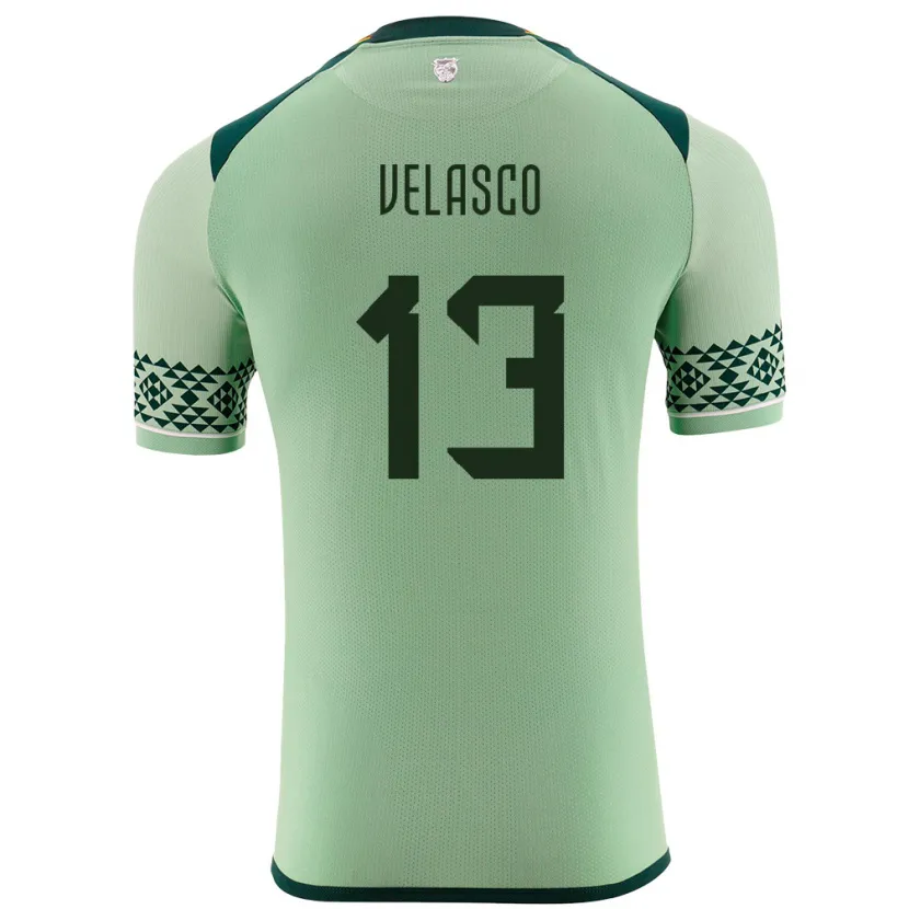 Danxen Donna Maglia Bolivia Jhon Velasco #13 Verde Chiaro Kit Gara Home 24-26 Maglietta