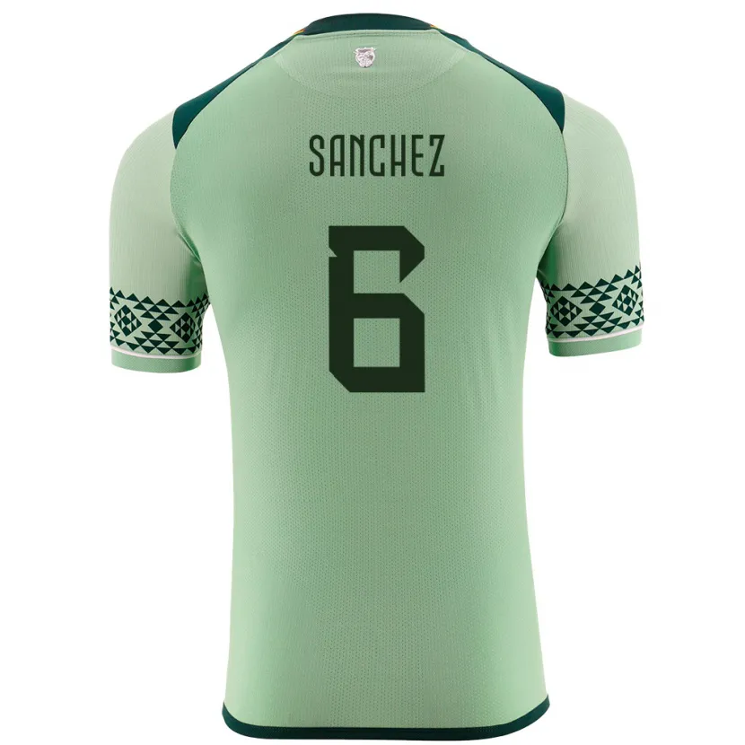 Danxen Donna Maglia Bolivia Lucas Sanchez #6 Verde Chiaro Kit Gara Home 24-26 Maglietta