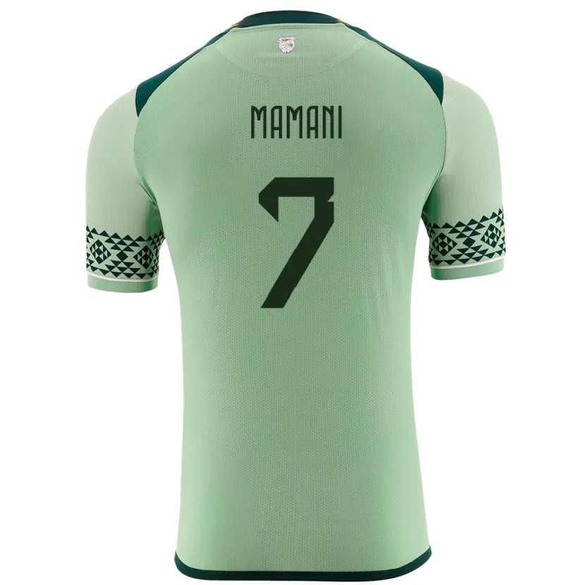 Danxen Donna Maglia Bolivia Braian Mamani #7 Verde Chiaro Kit Gara Home 24-26 Maglietta