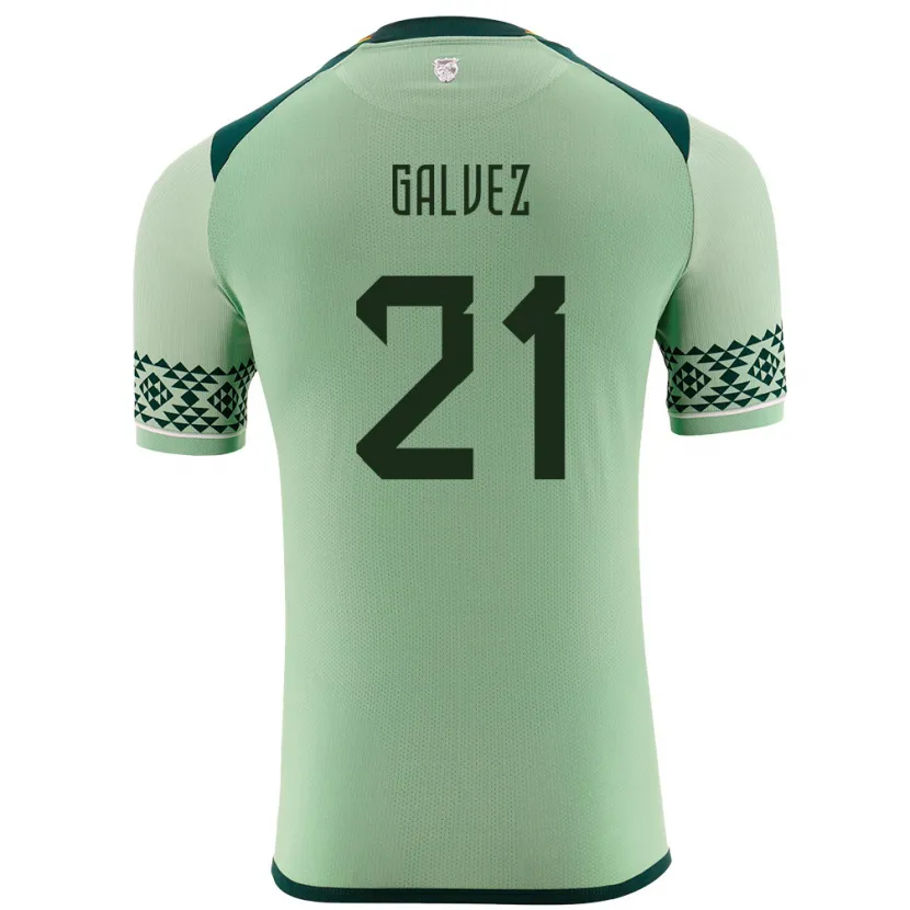 Danxen Donna Maglia Bolivia Vladimir Galvez #21 Verde Chiaro Kit Gara Home 24-26 Maglietta
