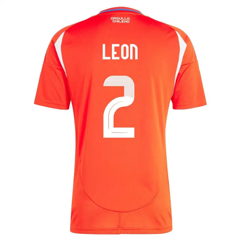 Danxen Donna Maglia Cile Maicol León #2 Rosso Kit Gara Home 24-26 Maglietta