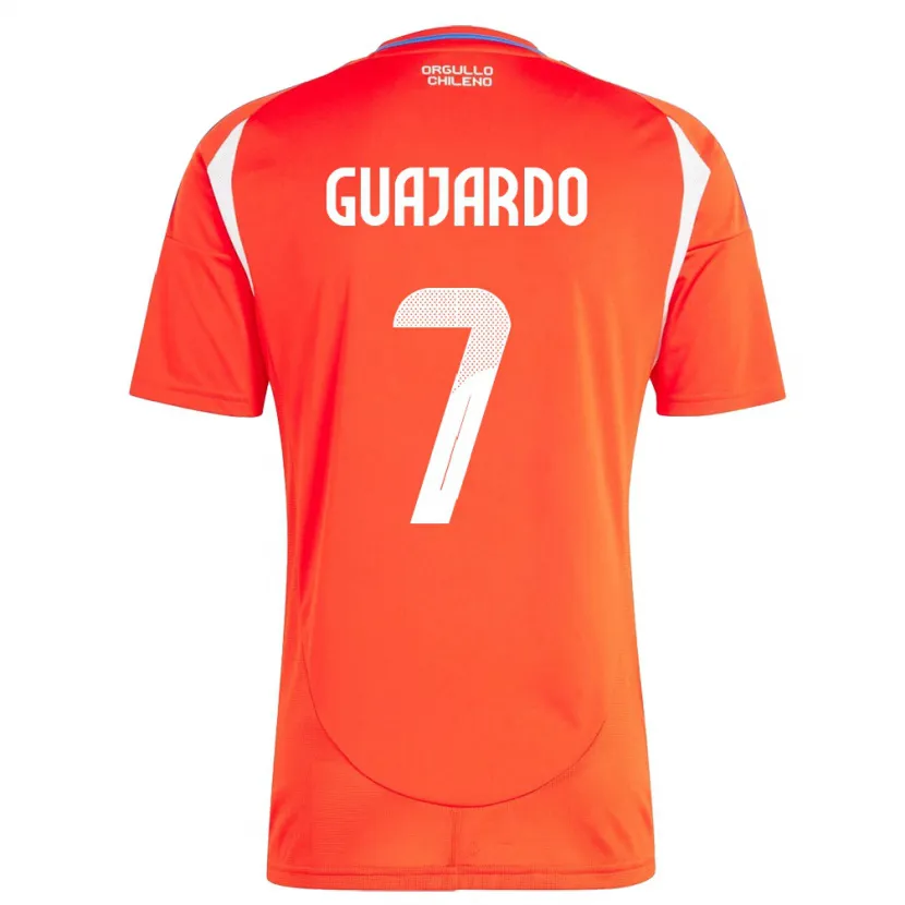 Danxen Donna Maglia Cile Paolo Guajardo #7 Rosso Kit Gara Home 24-26 Maglietta