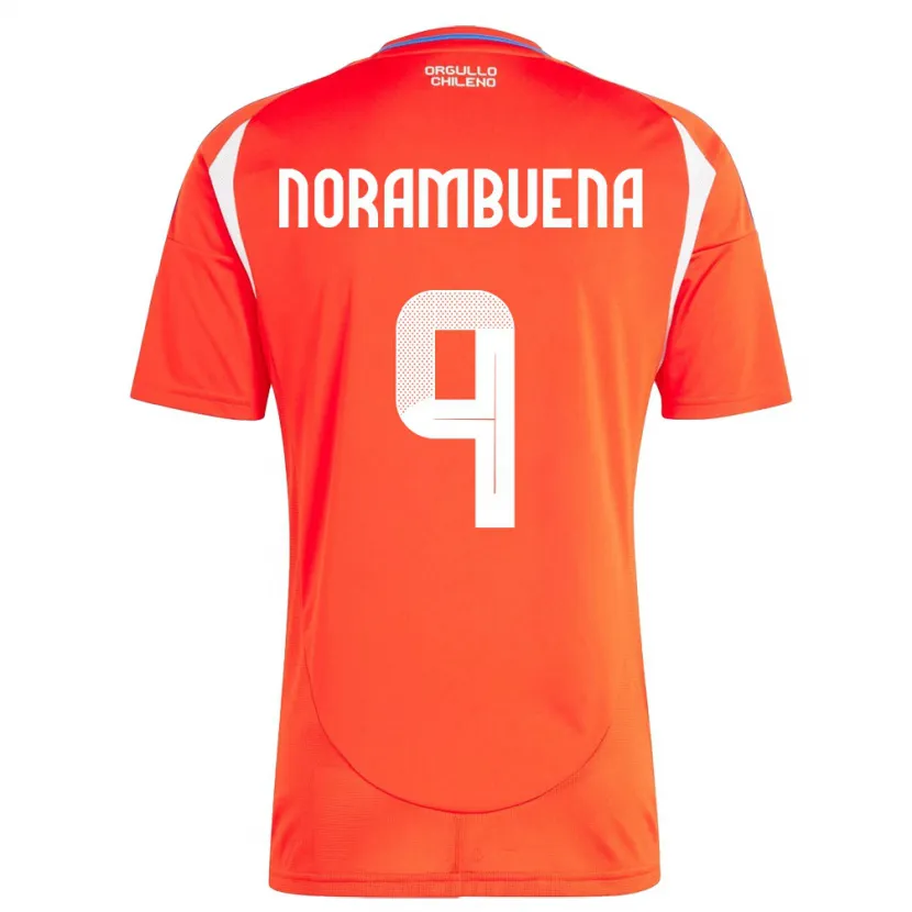 Danxen Donna Maglia Cile Gabriel Norambuena #9 Rosso Kit Gara Home 24-26 Maglietta