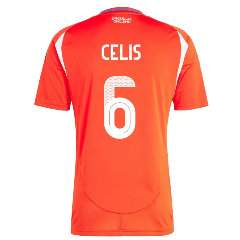 Danxen Donna Maglia Cile Milovan Celis #6 Rosso Kit Gara Home 24-26 Maglietta