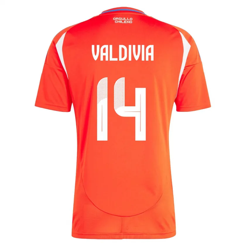 Danxen Donna Maglia Cile Felipe Valdivia #14 Rosso Kit Gara Home 24-26 Maglietta