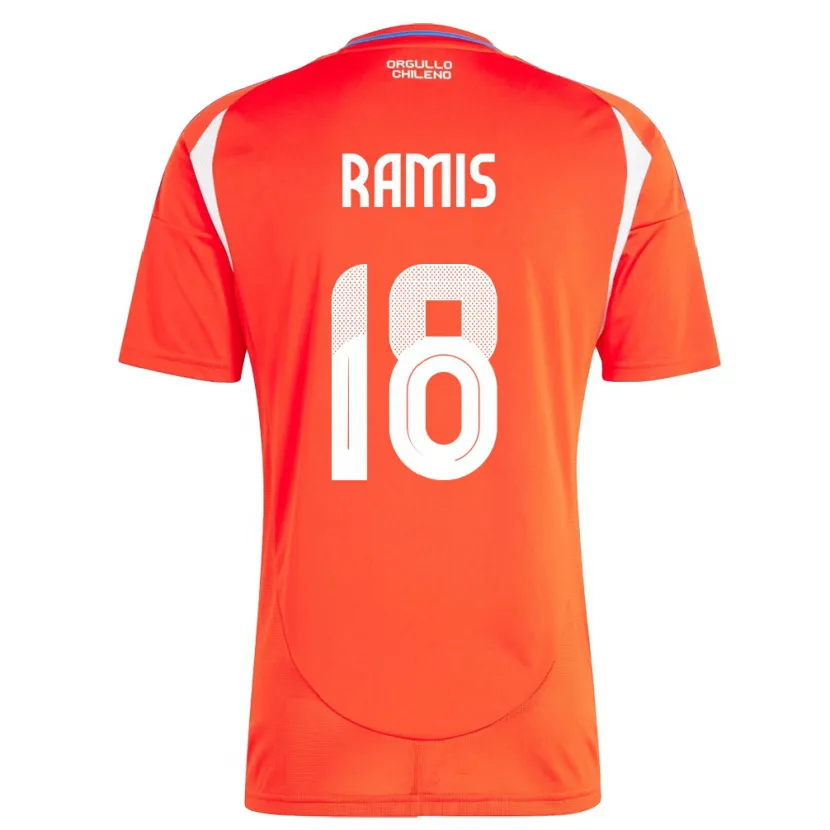 Danxen Donna Maglia Cile Oliver Ramis #18 Rosso Kit Gara Home 24-26 Maglietta