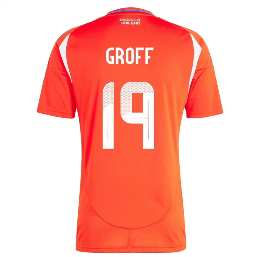 Danxen Donna Maglia Cile Llanka Groff #19 Rosso Kit Gara Home 24-26 Maglietta