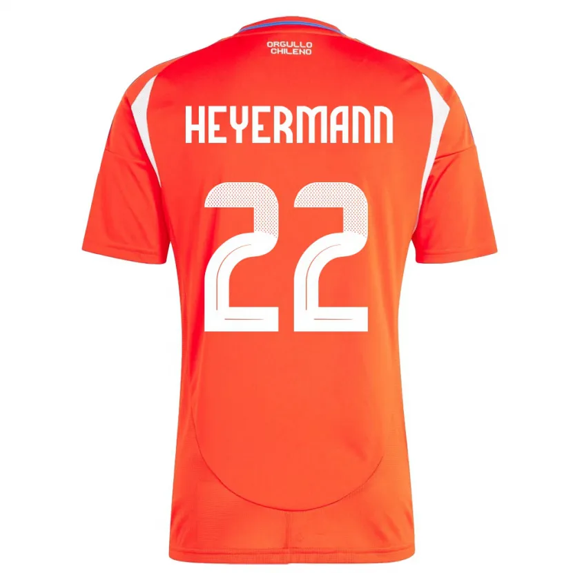 Danxen Donna Maglia Cile Agustina Heyermann #22 Rosso Kit Gara Home 24-26 Maglietta