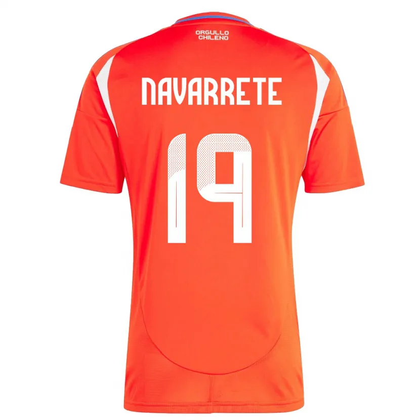 Danxen Donna Maglia Cile Valentina Navarrete #19 Rosso Kit Gara Home 24-26 Maglietta