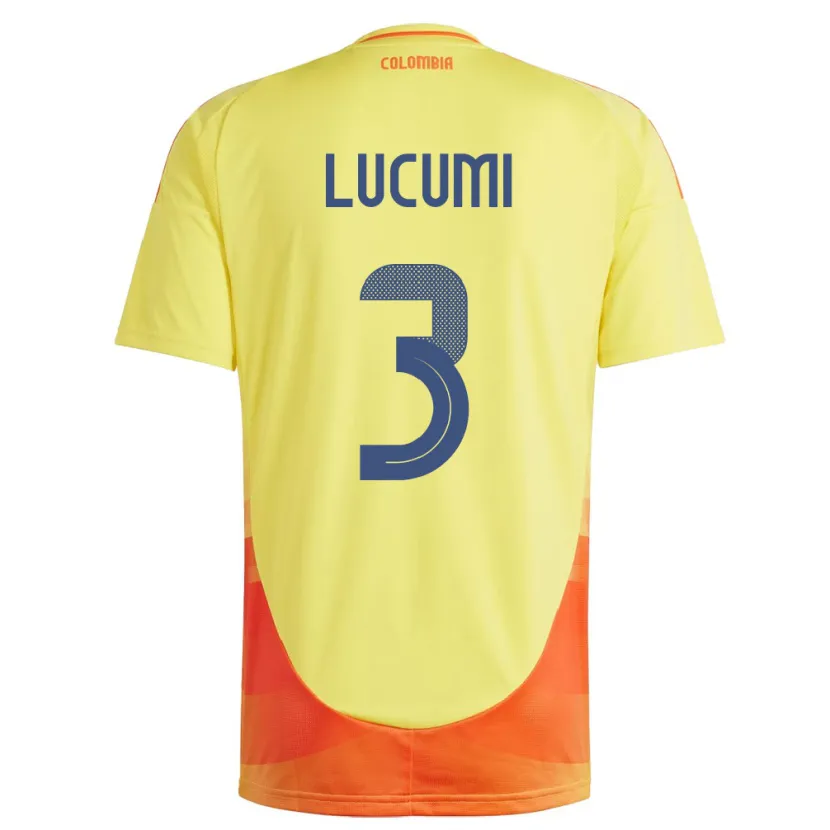 Danxen Donna Maglia Colombia Jhon Lucumí #3 Giallo Kit Gara Home 24-26 Maglietta