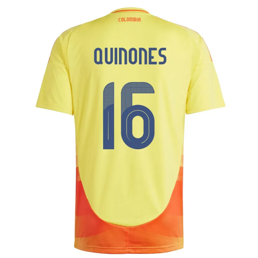 Danxen Donna Maglia Colombia Nelson Quiñónes #16 Giallo Kit Gara Home 24-26 Maglietta