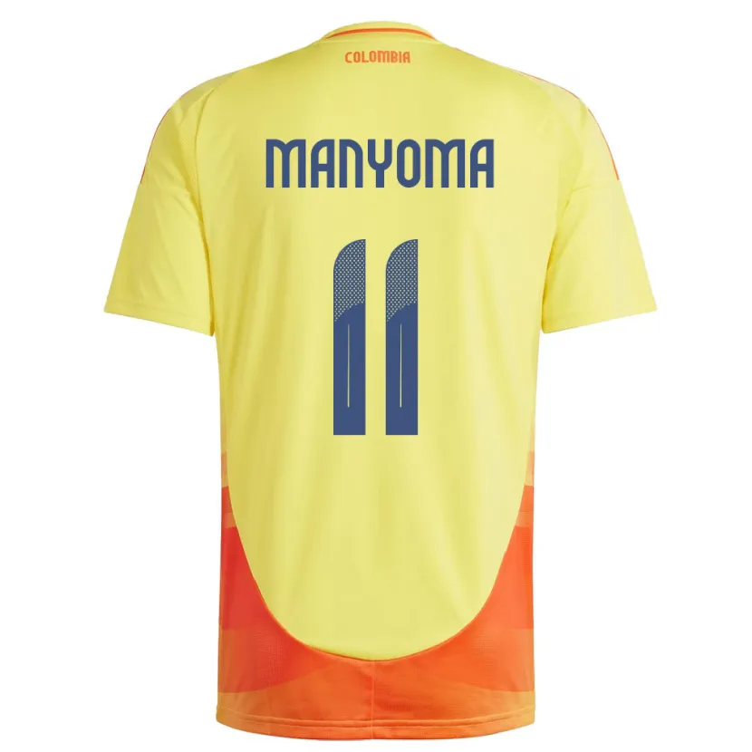 Danxen Donna Maglia Colombia Alexis Manyoma #11 Giallo Kit Gara Home 24-26 Maglietta