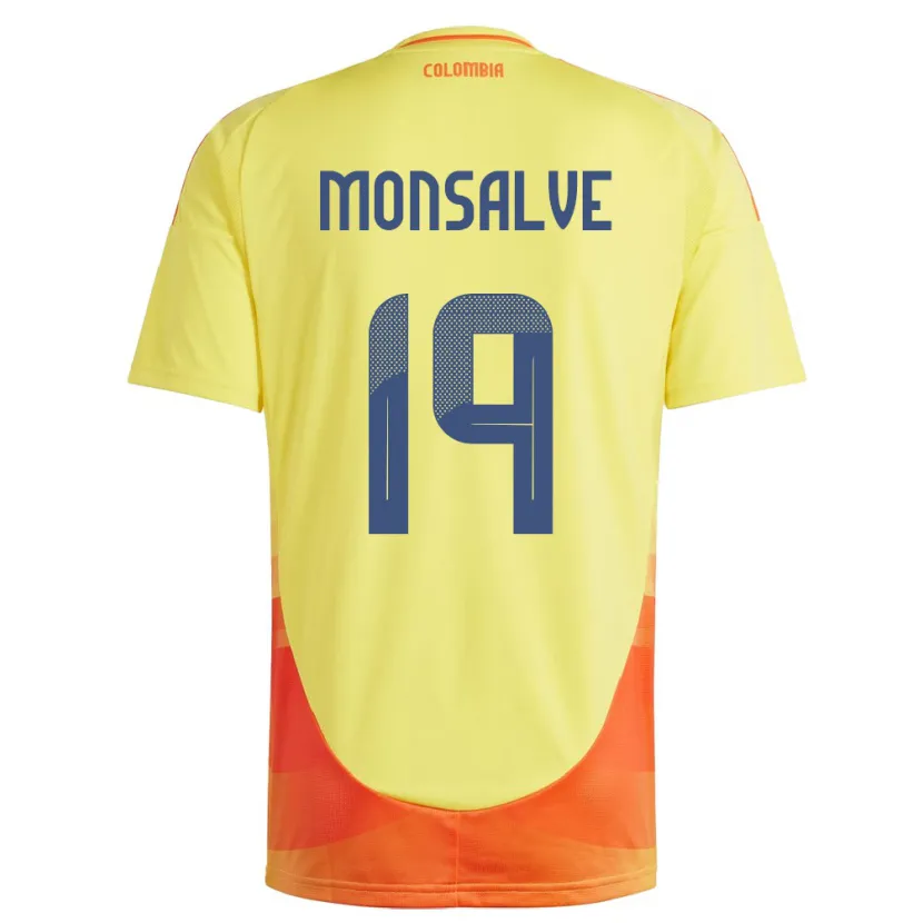 Danxen Donna Maglia Colombia Miguel Monsalve #19 Giallo Kit Gara Home 24-26 Maglietta