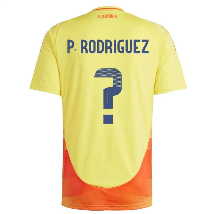 Danxen Donna Maglia Colombia Pedro Rodríguez #0 Giallo Kit Gara Home 24-26 Maglietta
