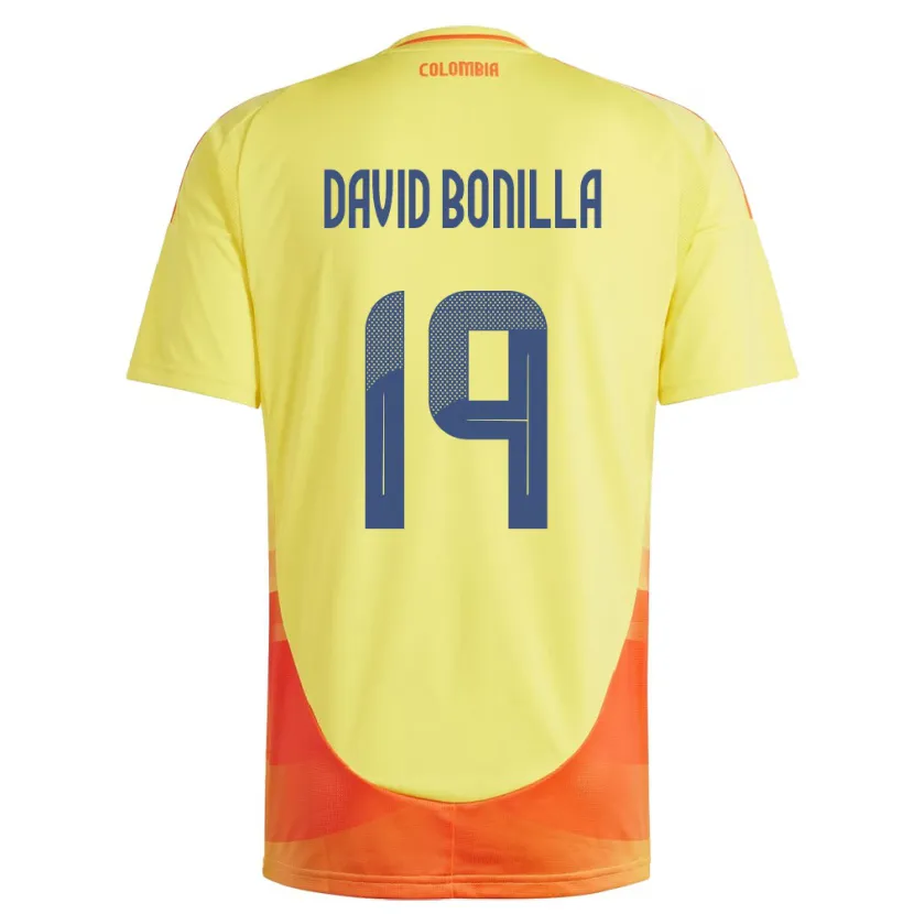 Danxen Donna Maglia Colombia Juan David Bonilla #19 Giallo Kit Gara Home 24-26 Maglietta