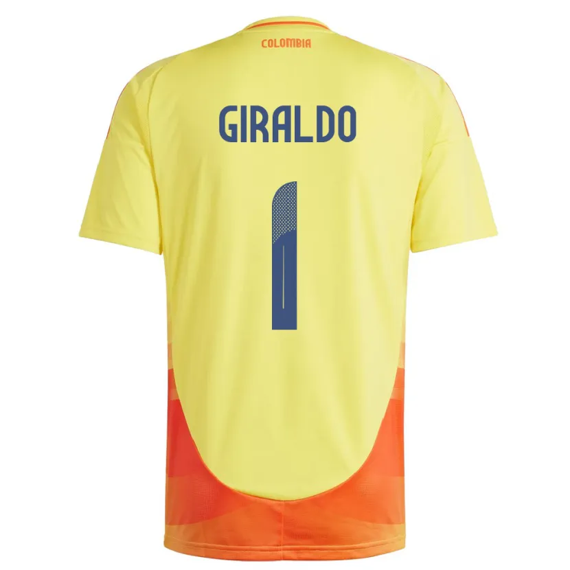 Danxen Donna Maglia Colombia Natalia Giraldo #1 Giallo Kit Gara Home 24-26 Maglietta