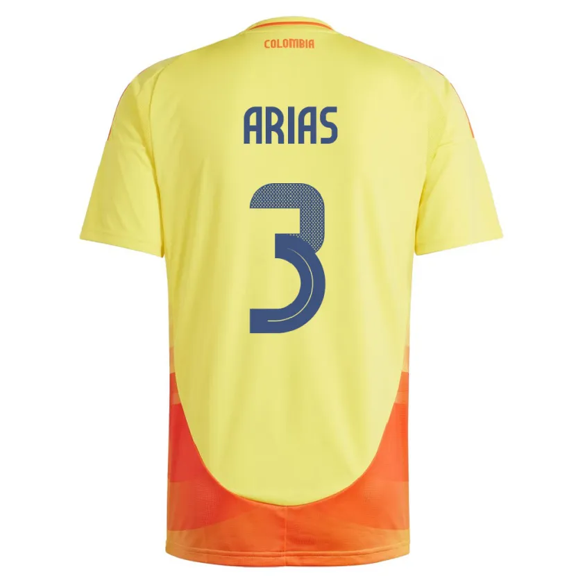 Danxen Donna Maglia Colombia Daniela Arias #3 Giallo Kit Gara Home 24-26 Maglietta