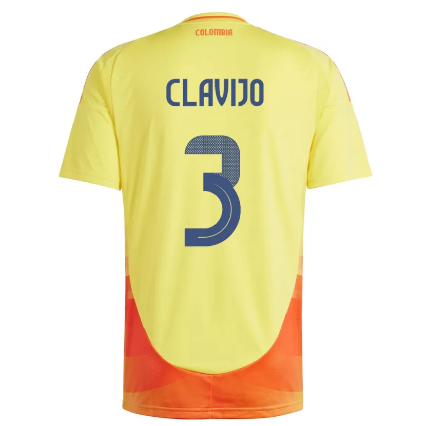 Danxen Donna Maglia Colombia Ángela Clavijo #3 Giallo Kit Gara Home 24-26 Maglietta