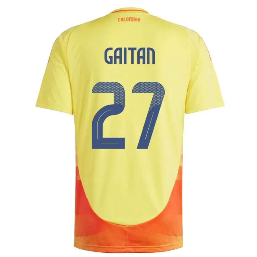 Danxen Donna Maglia Colombia Natalia Gaitán #27 Giallo Kit Gara Home 24-26 Maglietta