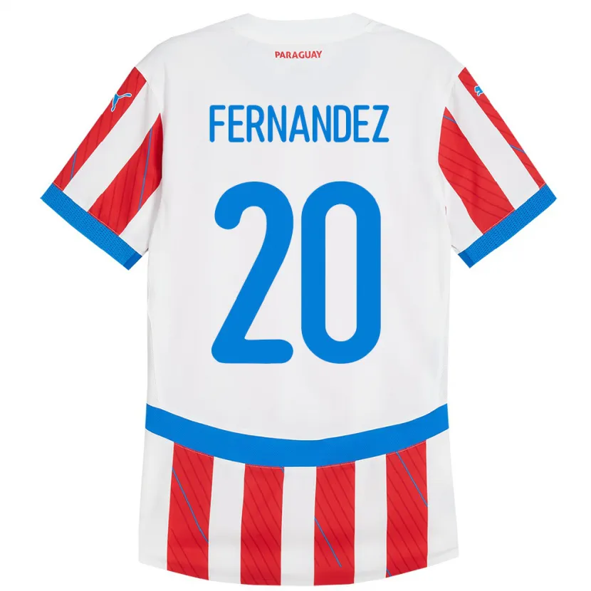 Danxen Donna Maglia Paraguay Marcelo Fernández #20 Bianco Rosso Kit Gara Home 24-26 Maglietta