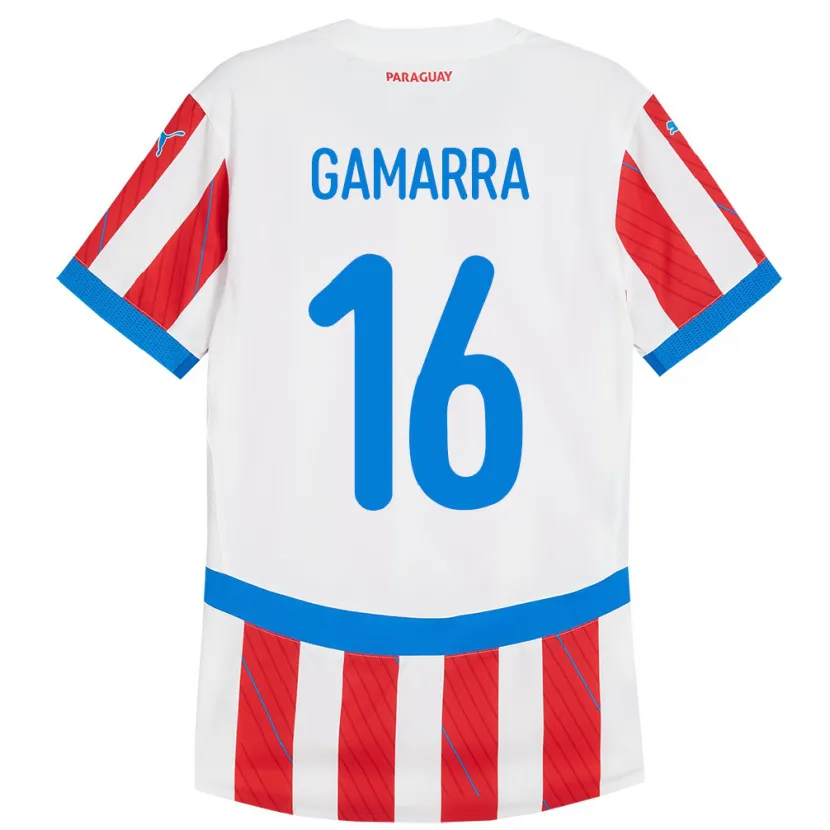 Danxen Donna Maglia Paraguay Ariel Gamarra #16 Bianco Rosso Kit Gara Home 24-26 Maglietta
