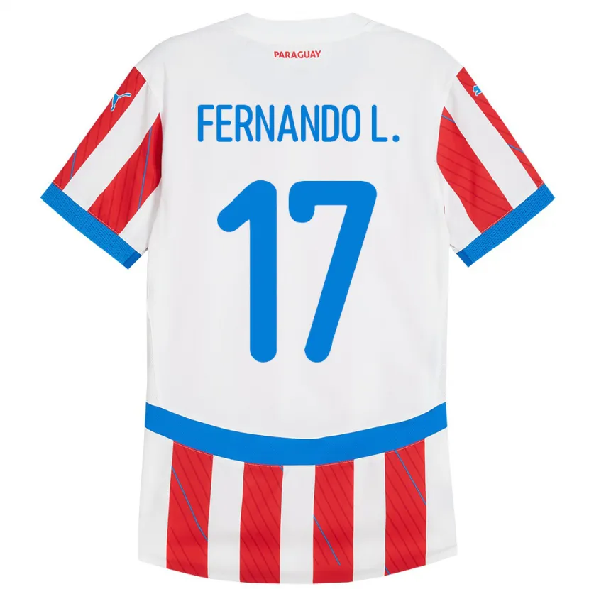 Danxen Donna Maglia Paraguay Fernando Leguizamón #17 Bianco Rosso Kit Gara Home 24-26 Maglietta