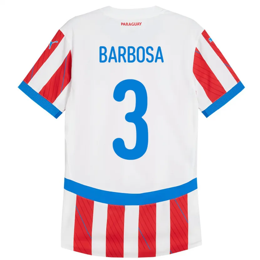 Danxen Donna Maglia Paraguay Camila Barbosa #3 Bianco Rosso Kit Gara Home 24-26 Maglietta