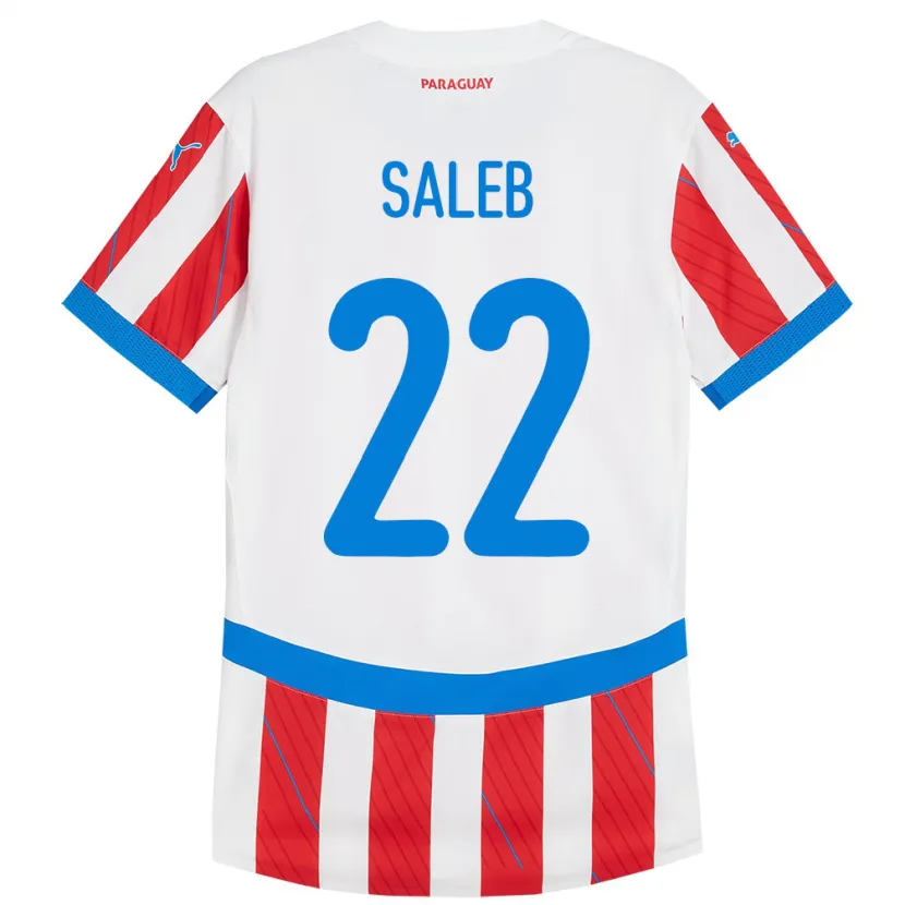 Danxen Donna Maglia Paraguay Gloria Saleb #22 Bianco Rosso Kit Gara Home 24-26 Maglietta