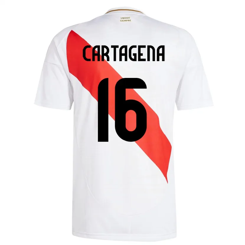 Danxen Donna Maglia Perù Wilder Cartagena #16 Bianco Kit Gara Home 24-26 Maglietta