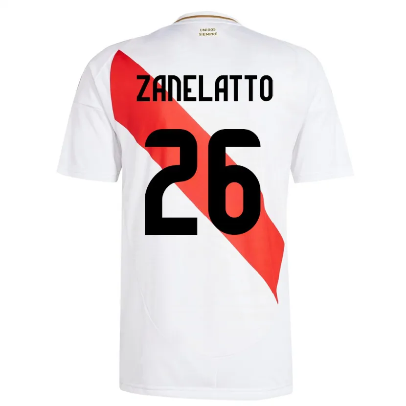 Danxen Donna Maglia Perù Franco Zanelatto #26 Bianco Kit Gara Home 24-26 Maglietta