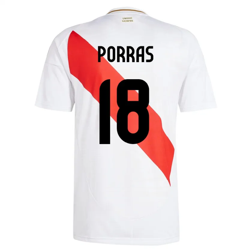Danxen Donna Maglia Perù Sashenka Porras #18 Bianco Kit Gara Home 24-26 Maglietta